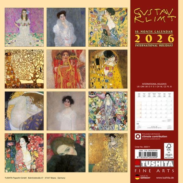 Gustav Klimt -Women Kalender 2026 9783959295499 фото