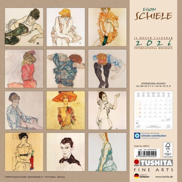 Egon Schiele &ndash; Drawings Kalender 2026 9783959295505 фото